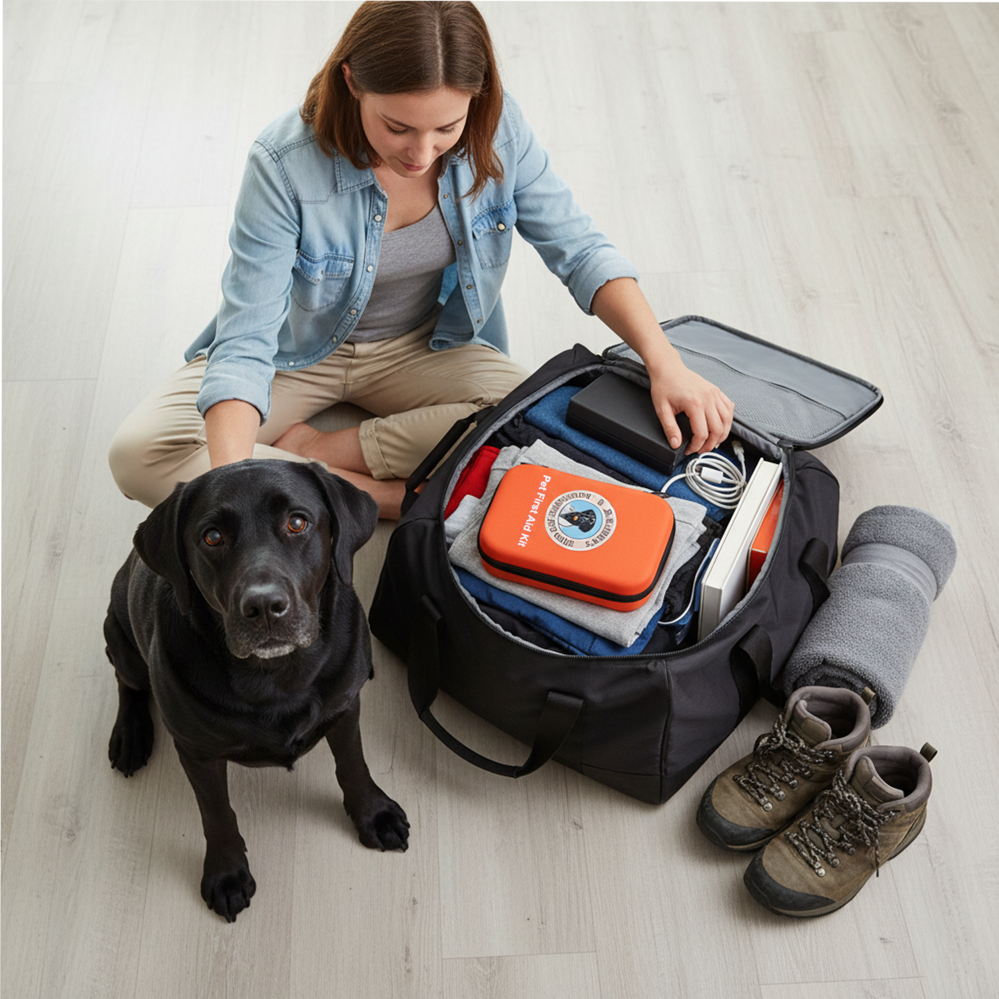 The Dogtastic Pet First Aid Kit closed, compact enough for a pack or glovebox
